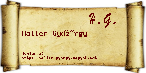 Haller György névjegykártya