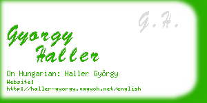 gyorgy haller business card