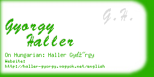 gyorgy haller business card